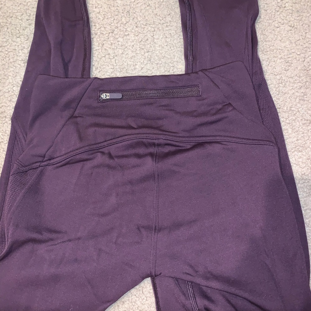 Lululemon wine fleece-lined leggings